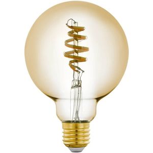 EGLO connect.z Smart Home LED lamp E27, G95, ZigBee, app en spraakbesturing, dimbaar, lichtkleur instelbaar, 360 Lumen, 5 W, vintage gloeilamp amber