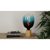 EGLO - XXL E27-lamp - Petrol en Zwart - Dimbaar - Spiraal-LED - 4 Watt - 29,5 cm