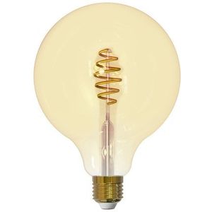 EGLO Connect Led E27 lamp, smart home vintage gloeilamp amber, spiraal led globe 5,5 watt (komt overeen met 35 watt), 400 lumen, E27 led dimbaar, kleurtemperatuur instelbaar, LED-lamp G125, Ø 12,5 cm
