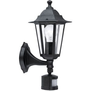 EGLO 22469 - Wand Lamp voor buiten met Sensor LATERNA 1xE27/60W zwart