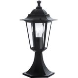 EGLO Buitenverlichting Laterna 4, 1-pits buitenlamp, lampvoet van gegoten aluminium en glas, zwart, E27 fitting, IP44