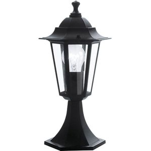 EGLO Buitenverlichting Laterna 4, 1-pits buitenlamp, lampvoet van gegoten aluminium en glas, kleur: zwart, fitting: E27, IP44