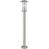 EGLO Lisio Sokkellamp - Staande lamp Buiten - E27 - 100 cm - Roestvast Staal - Glas
