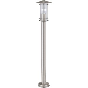 EGLO Lisio Sokkellamp - Staande lamp Buiten - E27 - 100 cm - Roestvast Staal - Glas