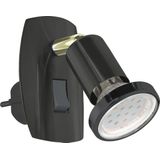 EGLO LED Stekkerspot Parrini | 1X GU10 4.5W 3000K 345Lm | IP20 | Zwart/goud