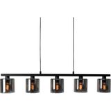 EGLO - Cadley - Hanglamp - Rookglas - Zwart - E27 - 121 cm