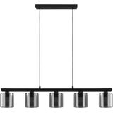 EGLO - Cadley - Hanglamp - Rookglas - Zwart - E27 - 121 cm