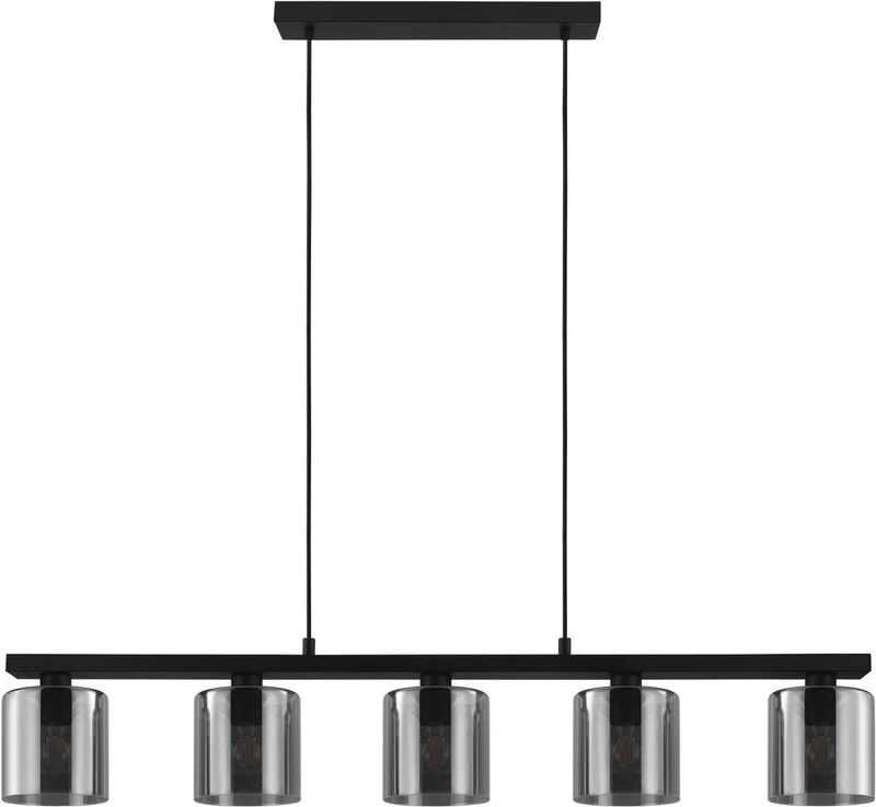 EGLO - Cadley - Hanglamp - Rookglas - Zwart - E27 - 121 cm