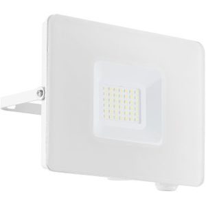 EGLO LED buitenspot Faedo 3, 1 lichtpunt, muurspot van aluminium, kleur: wit, glas: helder, 30 watt, IP65
