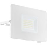 EGLO LED buitenspot Faedo 3, 1 lichtpunt, muurspot van aluminium, kleur: wit, glas: helder, 50 watt, IP65