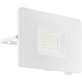 EGLO LED buitenspot Faedo 3, 1 lichtpunt, wandspot van aluminium, kleur: wit, glas: helder, 50 watt, IP65