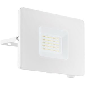 EGLO LED buitenspot Faedo 3, 1 lichtpunt, muurspot van aluminium, kleur: wit, glas: helder, 50 watt, IP65