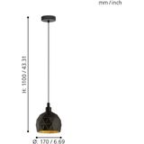 EGLO - Roccaforte - Hanglamp - Staal - E14 Fitting - Exclusief Lichtbron