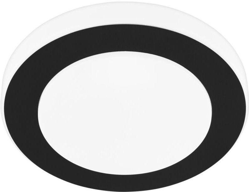 EGLO - Carpi - Plafondlamp - Zwart - Wit - 1 Lichtpunt - IP44 - Spatwaterdicht