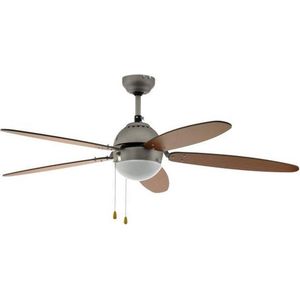 EGLO Susale Plafondlamp met Ventilator - 132cm - E14 AC-longer life - 2x trekkoord - Nikkel/Bruin
