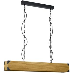 EGLO - Harborough - Hanglamp - Zwart - Staal en Hout - 4 Lichts