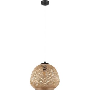 EGLO - Dembleby - Hanglamp - Zwart/Hout - E27 - Ø 32 cm