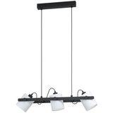 EGLO Hängeleuchte »HORNWOOD 1«, 3 flammig, Leuchtmittel E27  ohne Leuchtmittel, schwarz / L78 x H110 x B19,5 cm / exkl. 3 x E27 (je max. 28W)