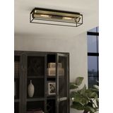 EGLO Deckenleuchte »NOHALES«, 2 flammig, Leuchtmittel E27  ohne Leuchtmittel, Deckenleuchte, Wohnzimmerlampe aus Metall in Messing und Schwarz