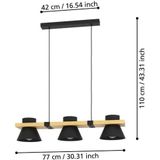 EGLO - Maccles - Hanglamp - Bruin - Staal en Hout