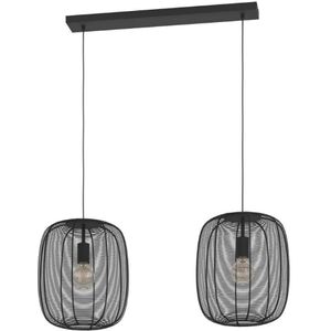 EGLO Rinroe Hanglamp - E27 - 90 cm - Zwart - Staal