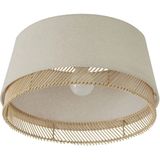 EGLO - Tabley - Plafondlamp - Natuurlijke tint - Staal, Textiel, Hout
