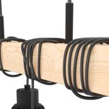 EGLO Townshend 5 Hanglamp - Zwart/Bruin - Hout - E27 - 70 cm