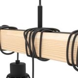 EGLO Hängeleuchte »TOWNSHEND 5«, 9 flammig, Leuchtmittel E27  ohne Leuchtmittel, Vintage Pendellampe, Hängelampe, Schwarz, braun, FSC zertifiziert, E27