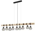 EGLO Townshend 5 Hanglamp - E27 - 150 cm - Zwart/Bruin - FSC Hout