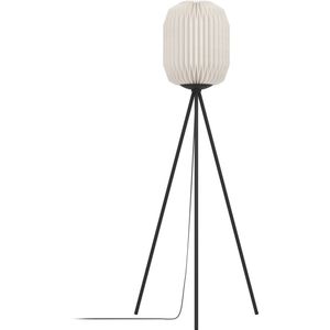EGLO Belgrave Vloerlamp - Zwart/Wit - Papier - 141,5 cm