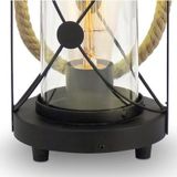 EGLO - Bradford - Tafellamp - Zwart - Staal en Glas - H 33 x Ø 14 cm