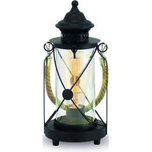 EGLO - Bradford - Tafellamp - Zwart - Staal en Glas - H 33 x Ø 14 cm