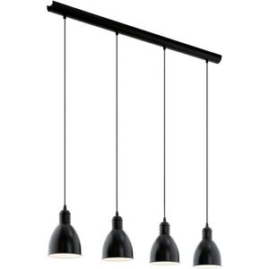 EGLO - Priddy - Hanglamp - Zwart/Wit - E27 - 97,5 cm