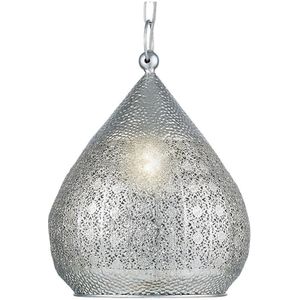 EGLO Hanglamp Melilla, 1 vlammige hanglamp vintage, Oosters, Marokkaans, hanglamp van staal in zilver, eettafellamp, woonkamerlamp hangend met E27-fitting, Ø 33 cm