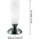 EGLO - Slim - Tafellamp - Nikkel-Mat - Wit - Staal - E14 Fitting