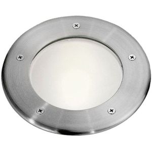 EGLO LED vloerinbouwlamp Riga 3, 1-vlammige inbouwlamp, padlamp van roestvrij staal en kunststof, kleur: zilver, rond, fitting: E27, IP67