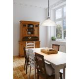 Hanglamp - Zilverkleurig - Kunststof en Nikkel-Mat Metaal - Ronde Lampenkap van Albastglas