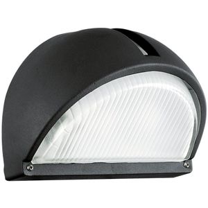 EGLO Buitenwandlamp Onja, 1-lichts buitenlamp, wandspot van gegoten aluminium, kleur: zwart, glas: geribbeld, helder, fitting: E27, IP44