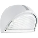 EGLO Buitenwandlamp Onja, 1 lichtpunt, wandspot van gegoten aluminium, kleur: wit, glas: geribbeld, helder, fitting: E27, IP44