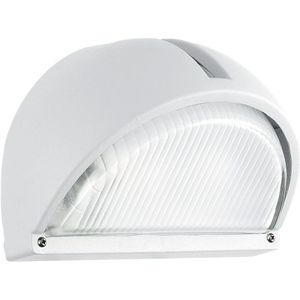 EGLO Buitenwandlamp Onja, 1 lichtpunt, wandspot van gegoten aluminium, kleur: wit, glas: geribbeld, helder, fitting: E27, IP44