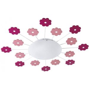 EGLO Viki 1 Plafond- en Wandlamp - E27 - Ø 61,5 cm - Roze/Wit