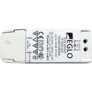 EGLO transformator, halogeen LED-transformator, transformator voor LED: 0-40 watt, halogen: 0-70 watt, driver dimbaar