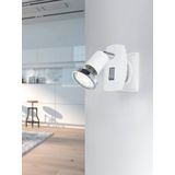 EGLO Mini 4 - Stekkerlamp - 1 Lichts - Wit/Chroom