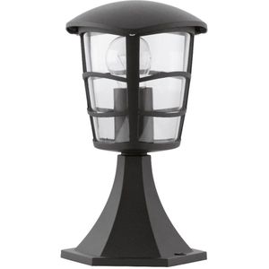 EGLO Buitenlamp Aloria, 1-lichts buitenlamp, sokkellamp van gegoten aluminium en kunststof, kleur: zwart, fitting: E27, IP44