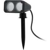 EGLO NEMA 1 Buitenlamp op een grondpen, 2 lampen, kunststof, kleur: zwart, fitting: GU10, IP44