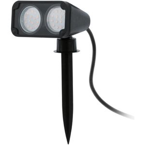 EGLO NEMA 1 Buitenlamp op een grondpen, 2 lampen, kunststof, kleur: zwart, fitting: GU10, IP44