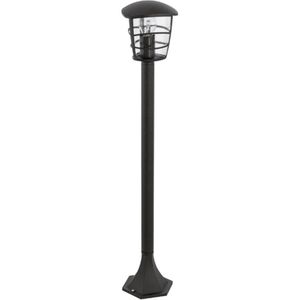 EGLO Buitenstaande lamp Aloria, 1-lichts buitenlamp, staande lamp van gegoten aluminium en glas, kleur: zwart, fitting: E27, IP44