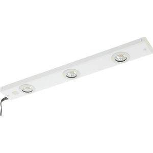 EGLO Kob Led-onderbouwlamp, 3 lichtpunten, onderkastlamp, keuken, van metaal in wit, keukenlamp met tuimelschakelaar, led-keukenlamp, warmwit