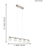 EGLO - Ascolese - Hanglamp - Nikkel-Matte - Glas - LED