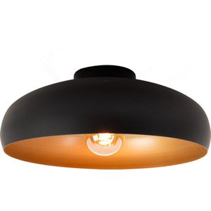 Industriële vintage hanglamp wereldbol van zwart staal